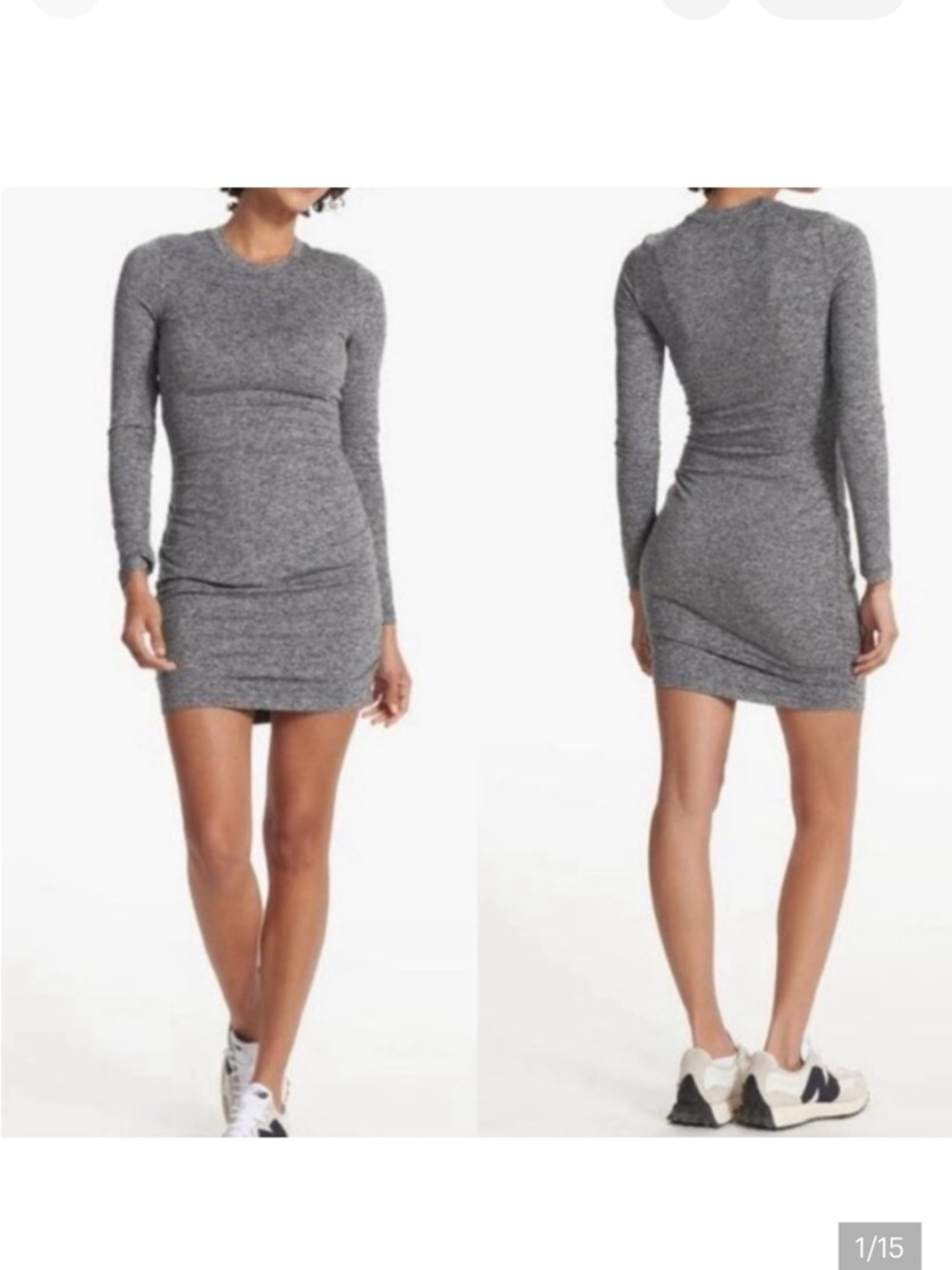 NWT Vuori Halo Heather Gray Long Sleeve Dress with Dreamknit fabric